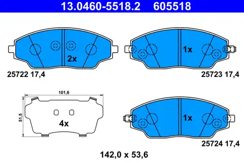 накладки ATE 13.0460-5518.2