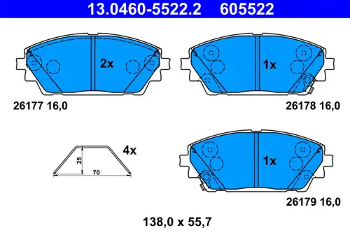 накладки ATE 13.0460-5522.2