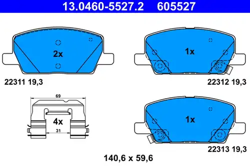 накладки ATE 13.0460-5527.2