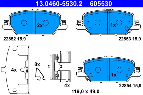 накладки ATE 13.0460-5530.2