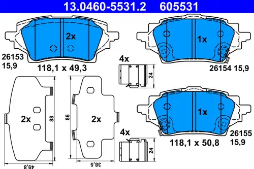 накладки ATE 13.0460-5531.2