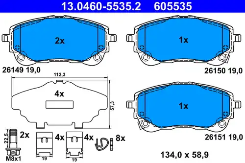 накладки ATE 13.0460-5535.2