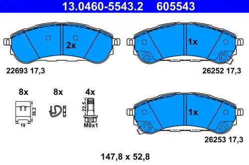 накладки ATE 13.0460-5543.2