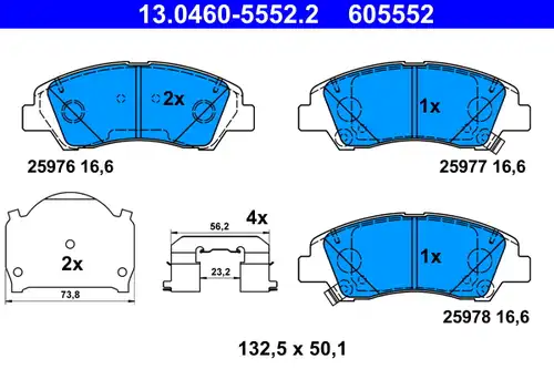 накладки ATE 13.0460-5552.2