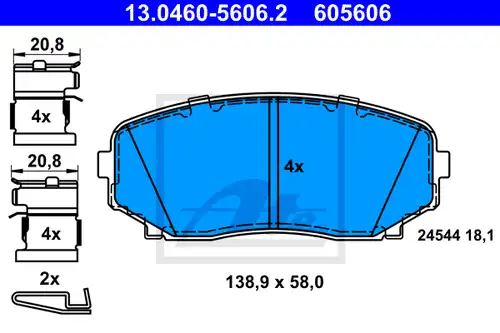 накладки ATE 13.0460-5606.2