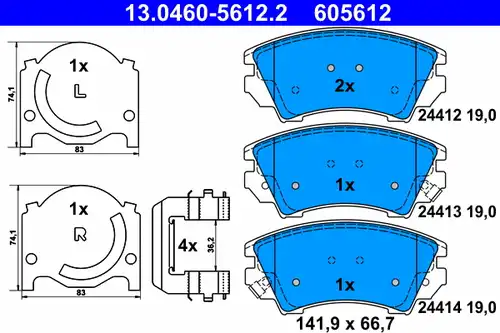 накладки ATE 13.0460-5612.2