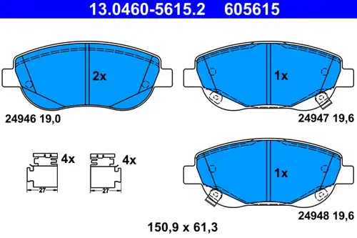 накладки ATE 13.0460-5615.2