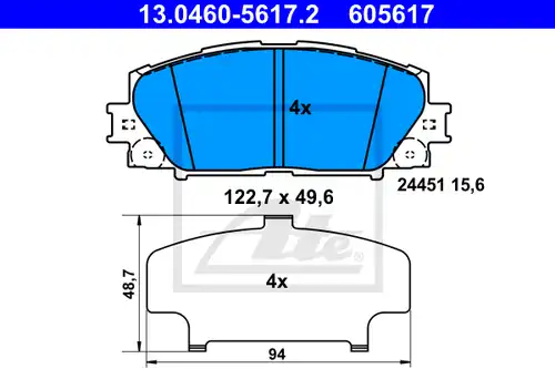 накладки ATE 13.0460-5617.2