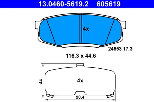 накладки ATE 13.0460-5619.2