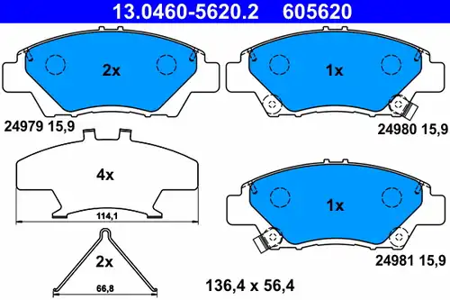 накладки ATE 13.0460-5620.2