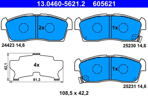 накладки ATE 13.0460-5621.2