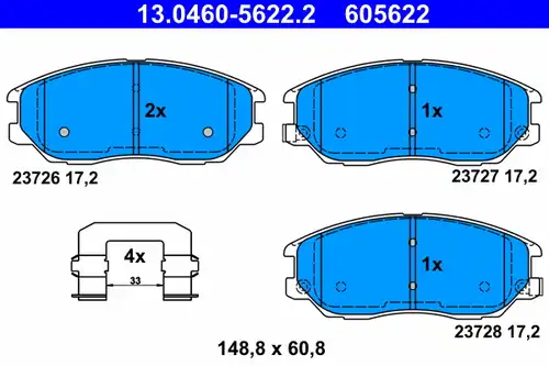 накладки ATE 13.0460-5622.2