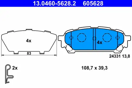 накладки ATE 13.0460-5628.2