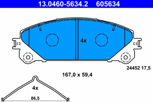 накладки ATE 13.0460-5634.2