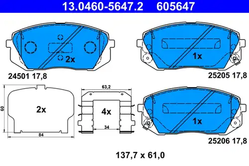 накладки ATE 13.0460-5647.2