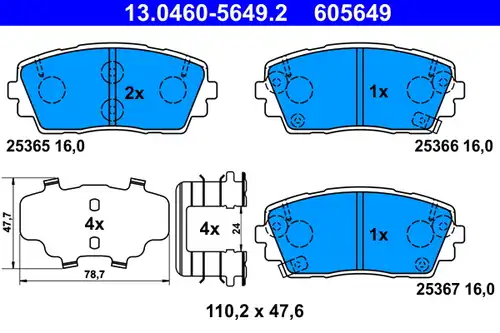 накладки ATE 13.0460-5649.2