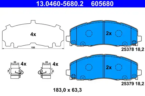 накладки ATE 13.0460-5680.2