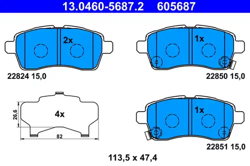 накладки ATE 13.0460-5687.2