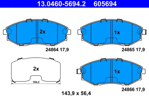 накладки ATE 13.0460-5694.2