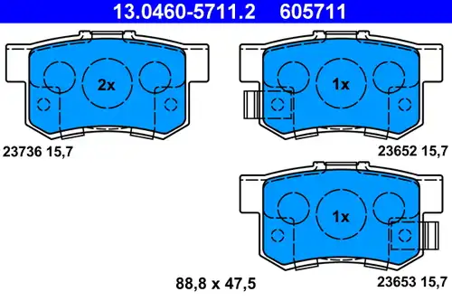 накладки ATE 13.0460-5711.2