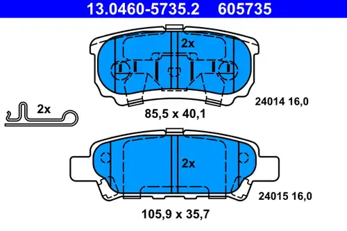 накладки ATE 13.0460-5735.2