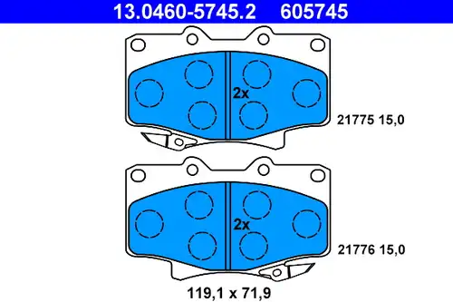 накладки ATE 13.0460-5745.2