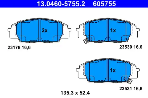 накладки ATE 13.0460-5755.2