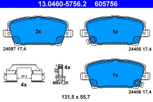 накладки ATE 13.0460-5756.2