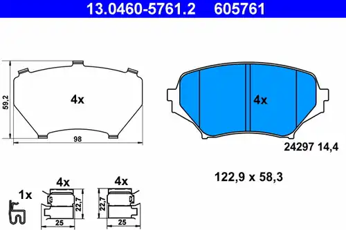 накладки ATE 13.0460-5761.2