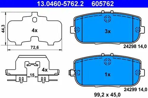 накладки ATE 13.0460-5762.2