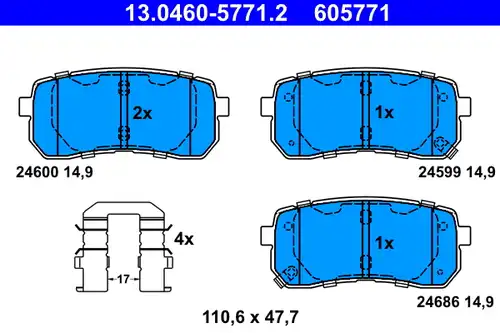 накладки ATE 13.0460-5771.2