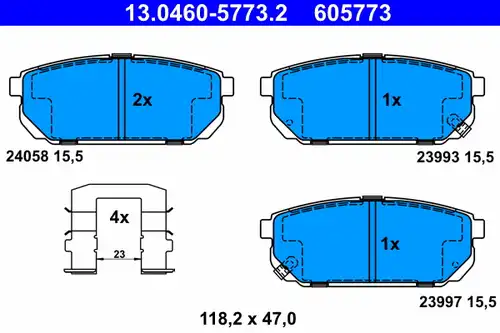 накладки ATE 13.0460-5773.2