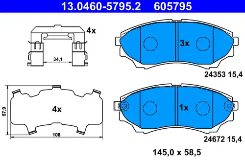 накладки ATE 13.0460-5795.2