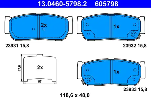 накладки ATE 13.0460-5798.2