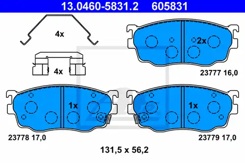 накладки ATE 13.0460-5831.2