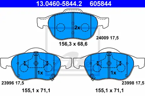 накладки ATE 13.0460-5844.2