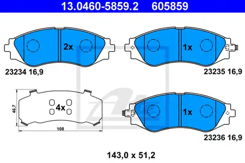 накладки ATE 13.0460-5859.2