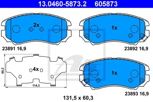 накладки ATE 13.0460-5873.2