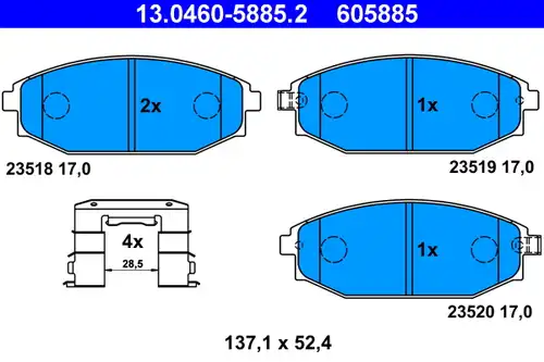 накладки ATE 13.0460-5885.2