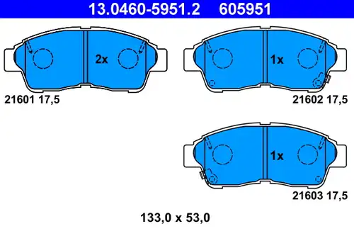 накладки ATE 13.0460-5951.2