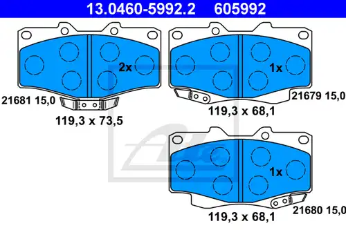 накладки ATE 13.0460-5992.2