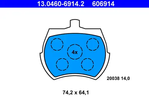 накладки ATE 13.0460-6914.2