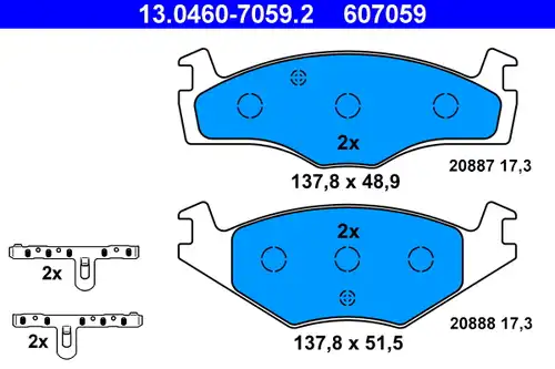 накладки ATE 13.0460-7059.2