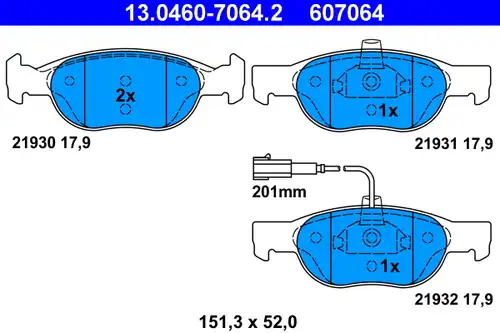 накладки ATE 13.0460-7064.2