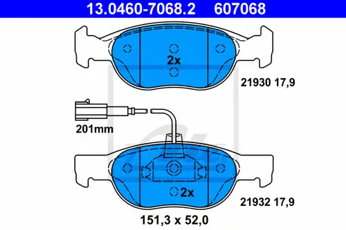 накладки ATE 13.0460-7068.2