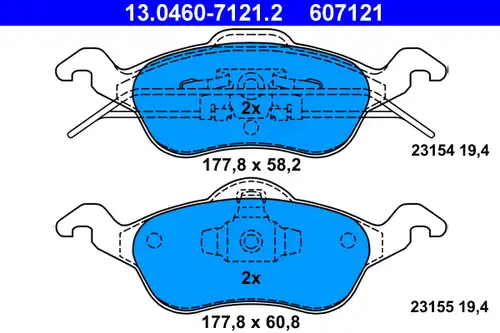 накладки ATE 13.0460-7121.2