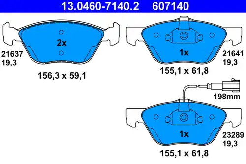 накладки ATE 13.0460-7140.2