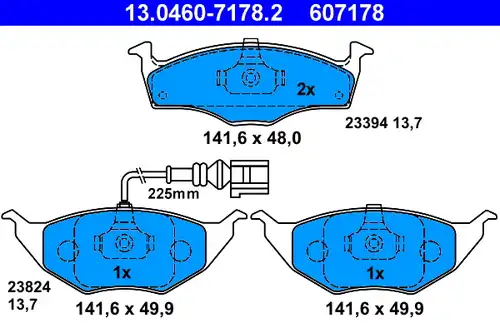 накладки ATE 13.0460-7178.2