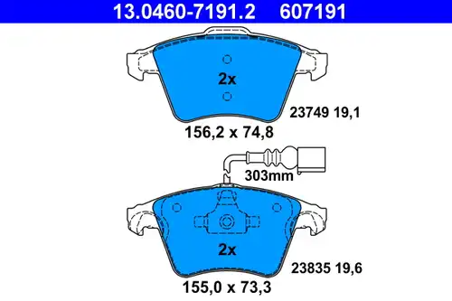 накладки ATE 13.0460-7191.2