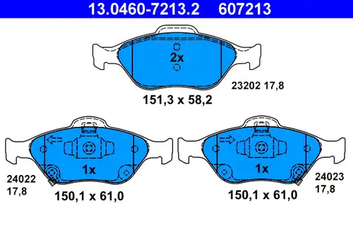 накладки ATE 13.0460-7213.2